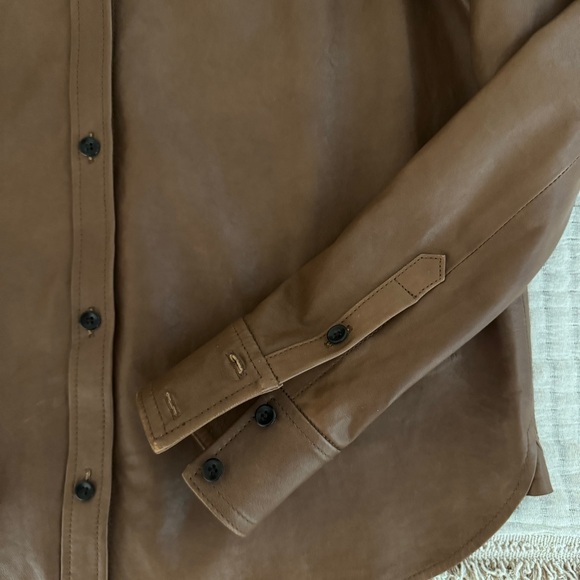 STUNNING! Frame Charlie Leather Shirt, size M - Picture 8 of 14